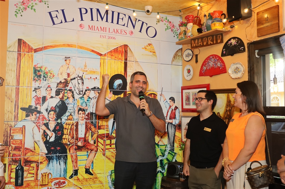 Business networking event at El Pimiento Restaurant in Miami Lakes with Economic Development Committee members and local entrepreneurs